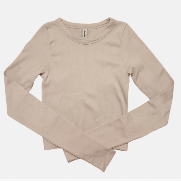Aritzia Sunday Best SinchSeamless Ribbed Crew Longsleeve Top T-Shirt, Size XS - Picture 4 of 9